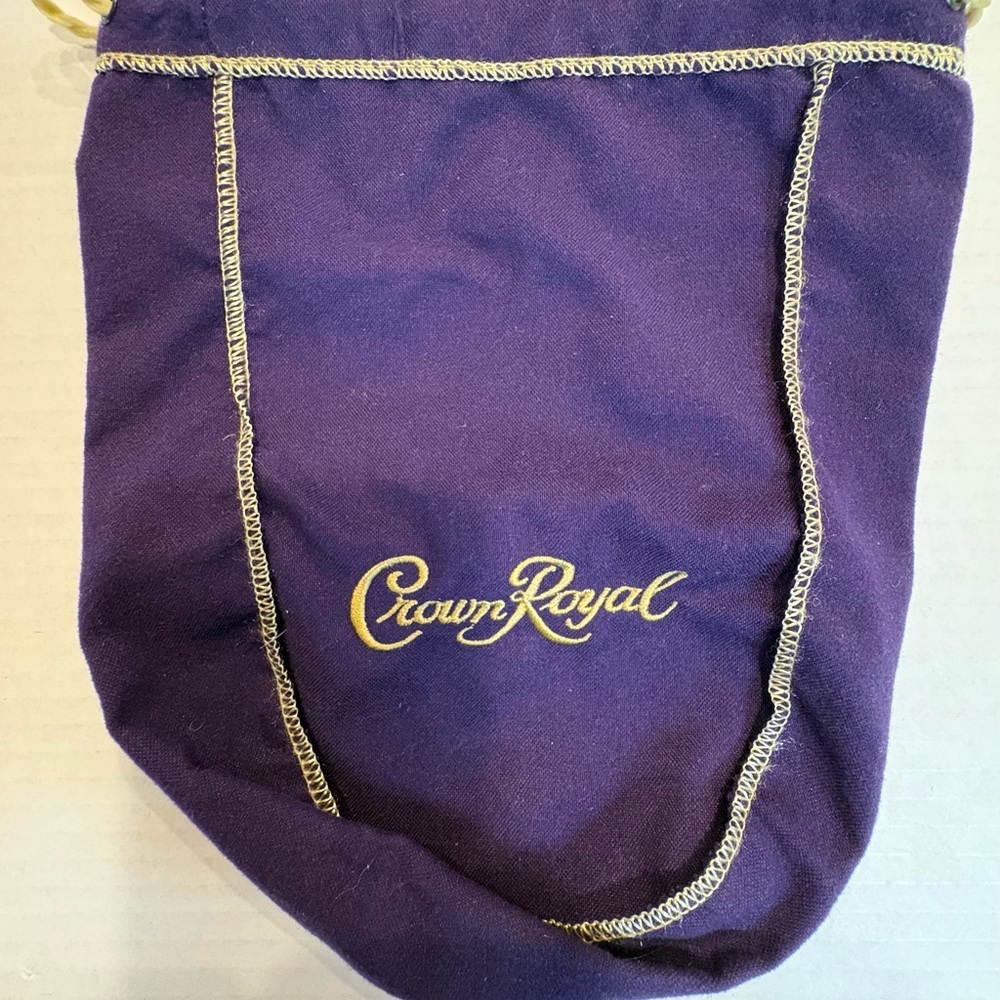 Crown Royal Purple Velvet Drawstring Bag with Gold Stitching
